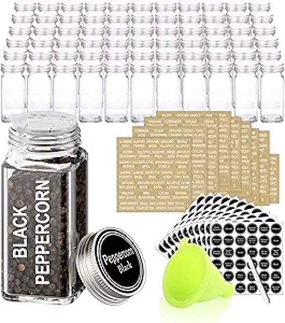 SWOMMOLY 66 Glass Spice Jars Set with Labels
