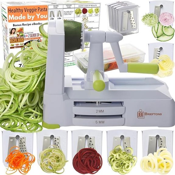 Brieftons 7-Blade Vegetable Spiralizer with Recipes