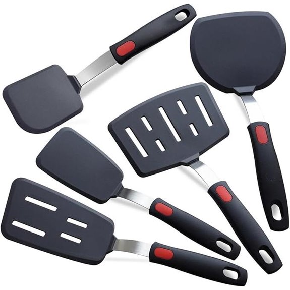 Silicone Spatula Turner 5-Pack Heat-Resistant Kitchen Utensils