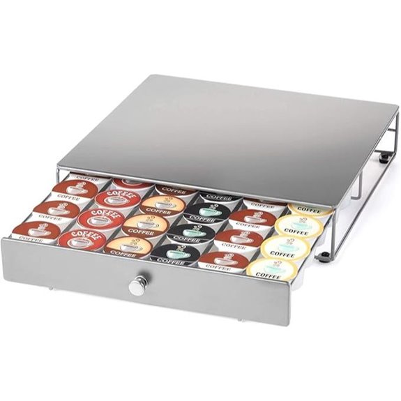 Nifty Coffee Pod Drawer for K-Cups Silver