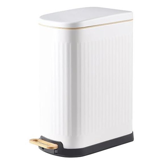 Slim Stainless Steel Bathroom Trash Can with Lid