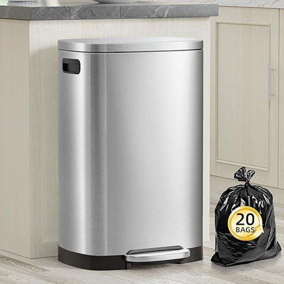 13 Gallon Stainless Steel Trash Can with Lid