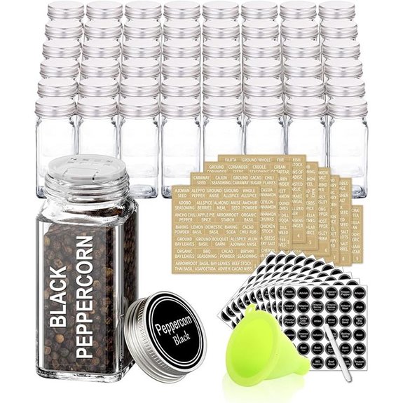 SWOMMOLY 48 Spice Jars Set with Labels and Funnel