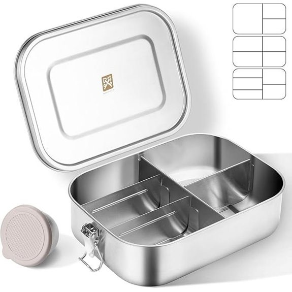 Golden Key 47QZ Stainless Steel Bento Box with Compartments
