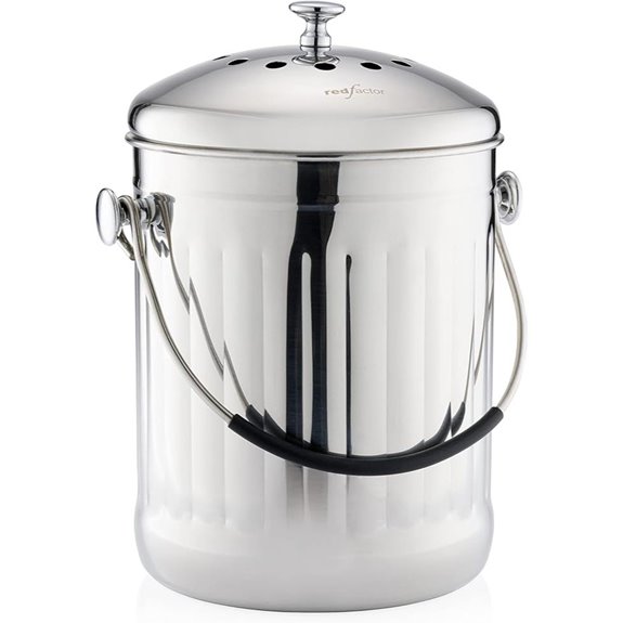 RED FACTOR Stainless Steel Compost Bin with Filters