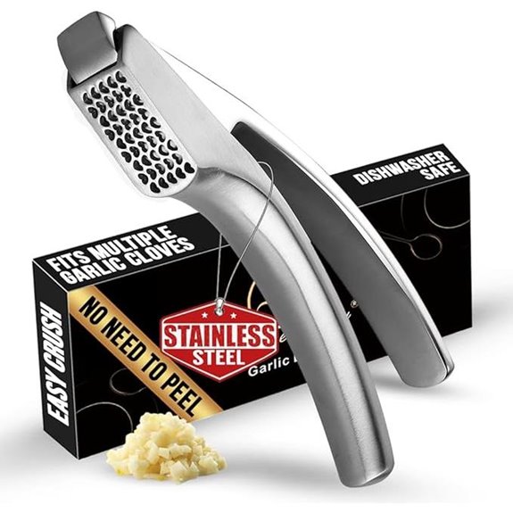 Stainless Steel Garlic Press with Detachable Handle