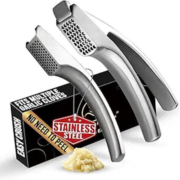 Stainless Steel Garlic Press with Detachable Handles