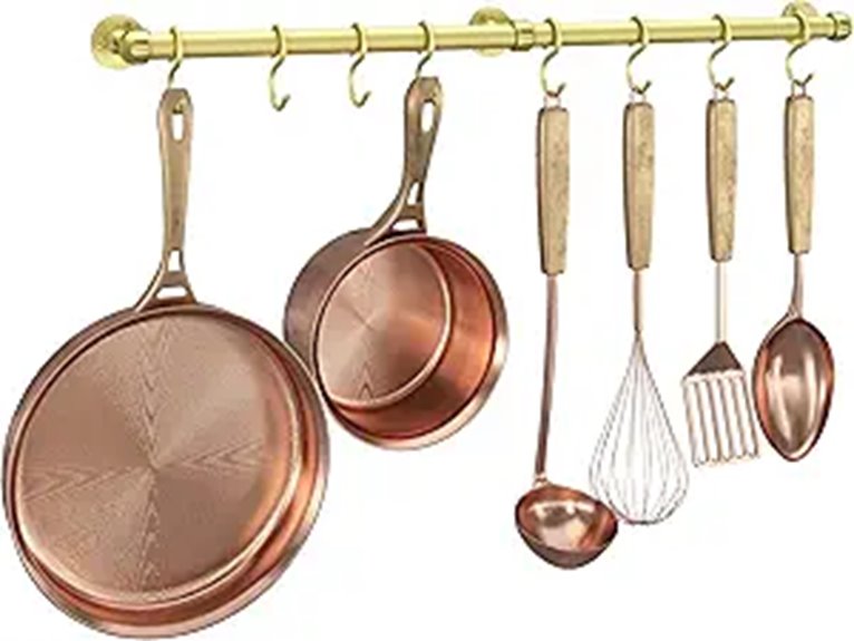 Rothley Stainless Steel Hanging Pot Rack with Hooks