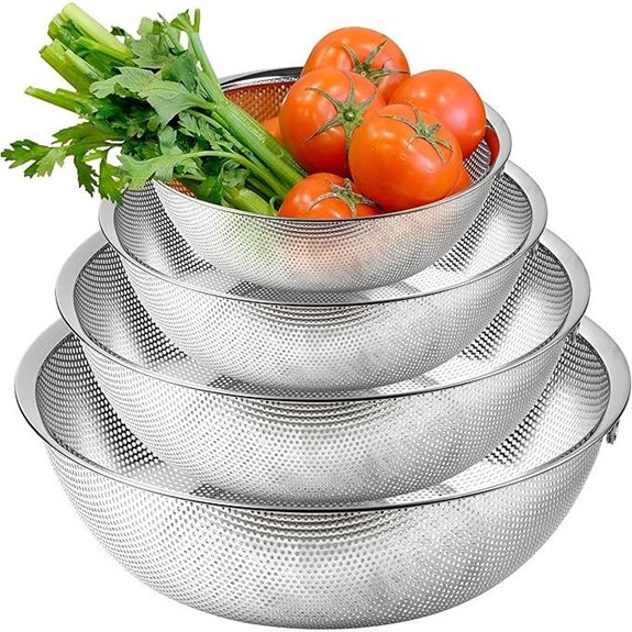 Premium Stainless Steel Micro-Perforated Colander Set of 4