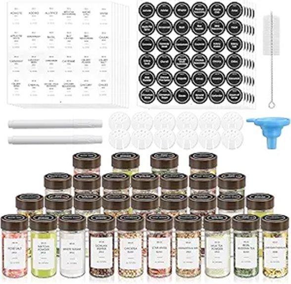 VIBRATITE 30 Pack Spice Jars with Lids and Labels