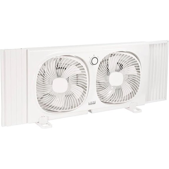 Comfort Zone Twin Window Fan with 2 Speeds
