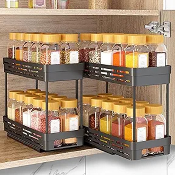 2-Pack Pull-Out Spice Rack Organizer for Cabinets