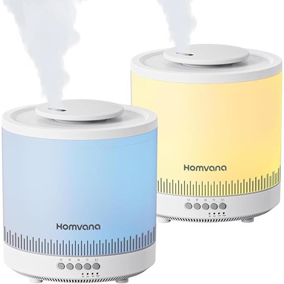 Homvana 2-Pack Small Ultrasonic Humidifiers with Lights