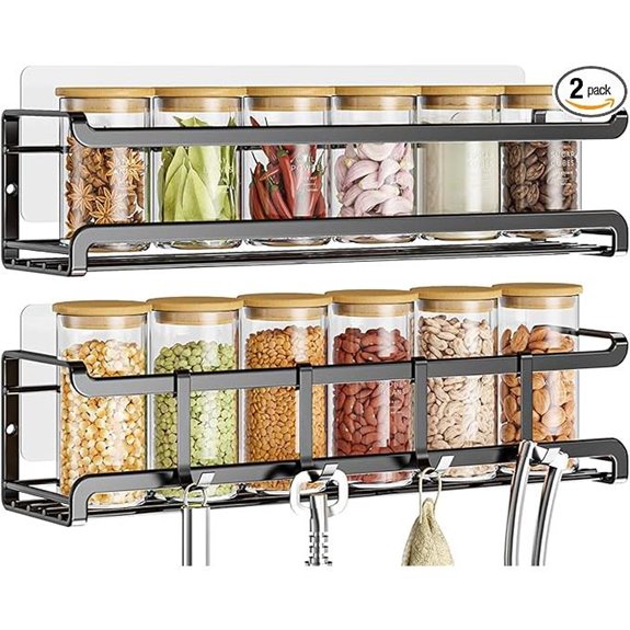 Wall-Mounted 2-Pack Spice Rack Organizer
