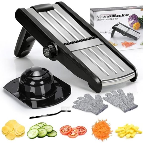 MASTERTOP 5-in-1 Mandoline Slicer with Safety Glove