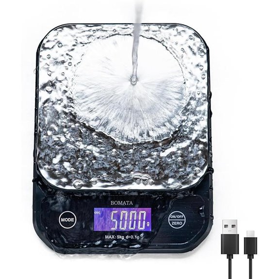 BOMATA Waterproof Digital Kitchen Scale (5kg/11lb)