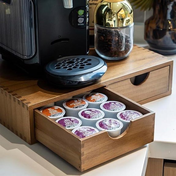 Wooden K-Cup Organizer for Coffee and Tea Storage