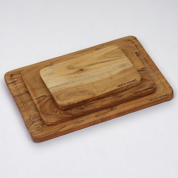 Vesta Homes Wood Cutting and Serving Boards (3 Pack)