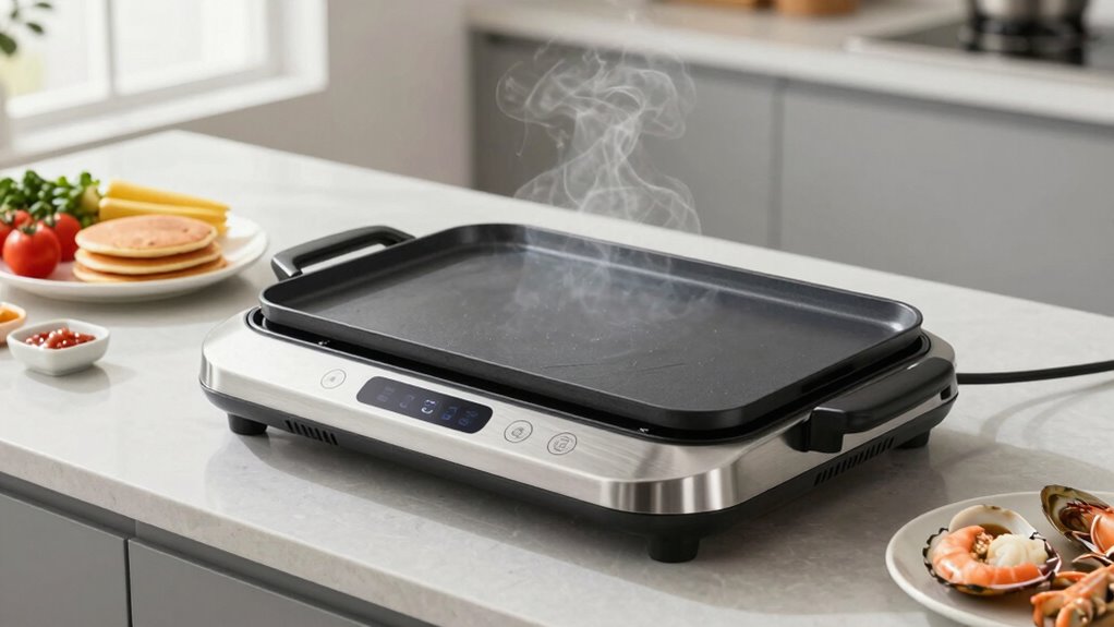 low smoke cooking features