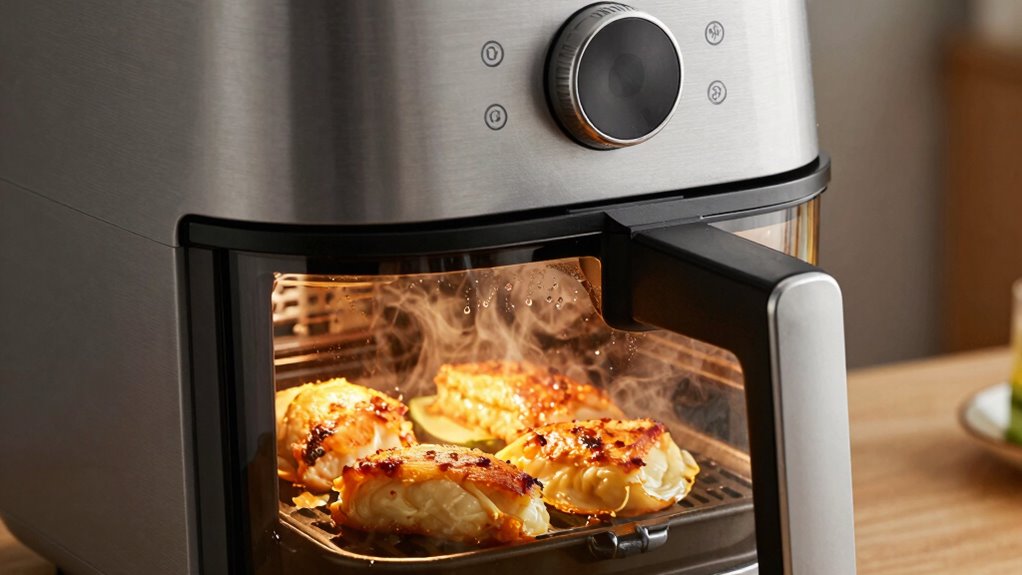 steam enhances reheating and baking