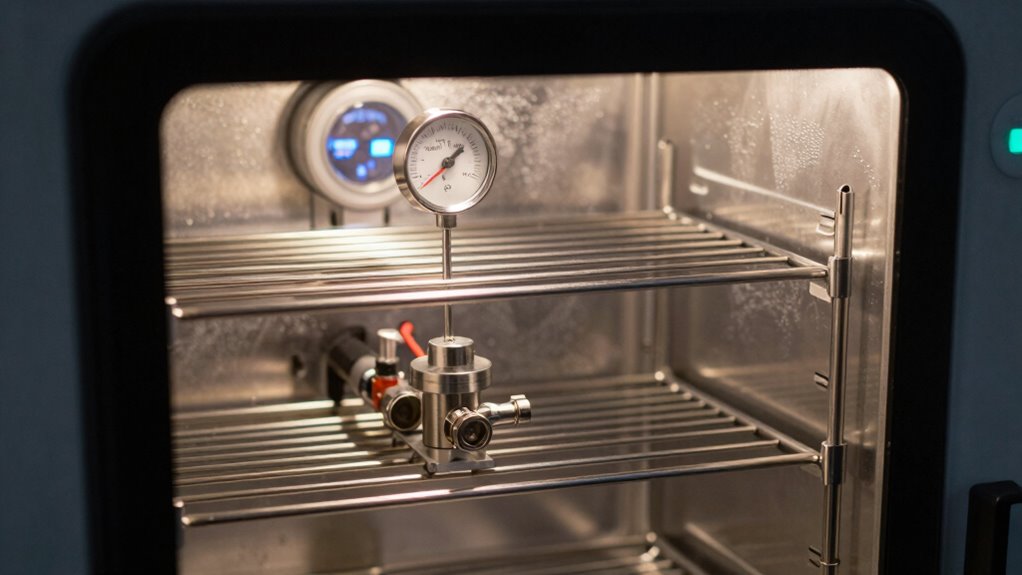 vacuum ensures efficient sublimation
