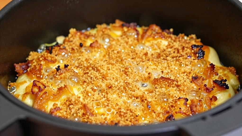 crispy toppings prevent burning