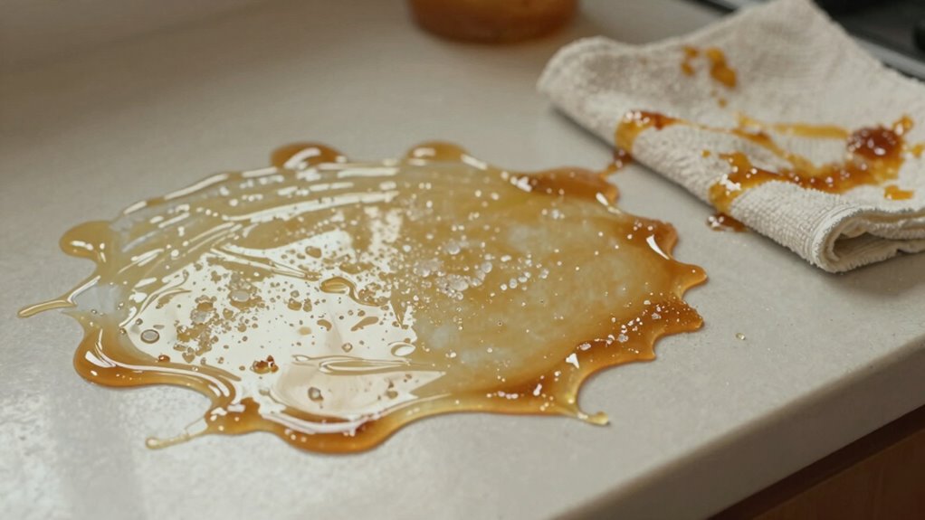 quick cleanup prevents sticky residue