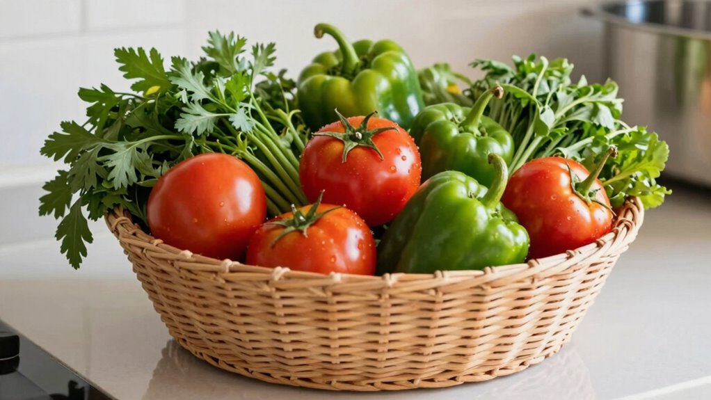 wide baskets enhance freshness and organization