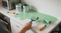 Green And White Paint Transformed This ’80S Kitchen For Just $300