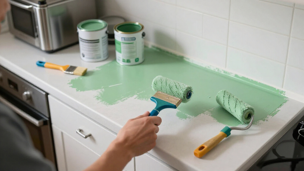 Green And White Paint Transformed This ’80S Kitchen For Just $300