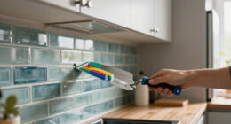 A Builder-Grade Kitchen Gets A Pop Of Color With An Easy Backsplash Upgrade