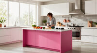 A “Lifeless” Kitchen Got A European-Style Redo With A Pink Island