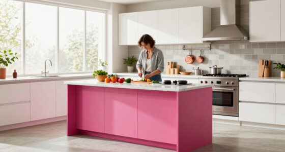 A “Lifeless” Kitchen Got A European-Style Redo With A Pink Island