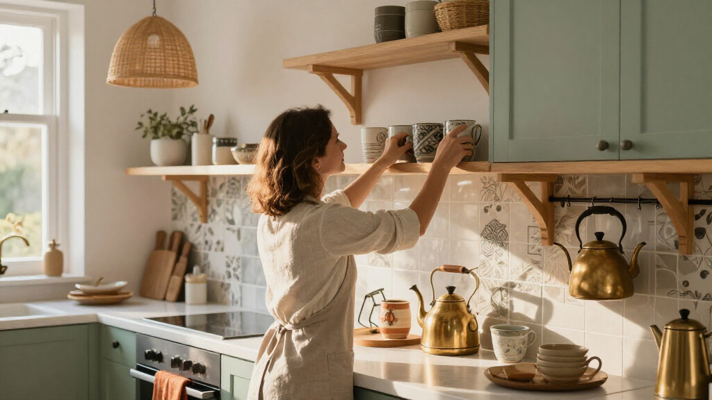 A Renter-Friendly Redo Took A Mint Green Kitchen From Dated To Boho