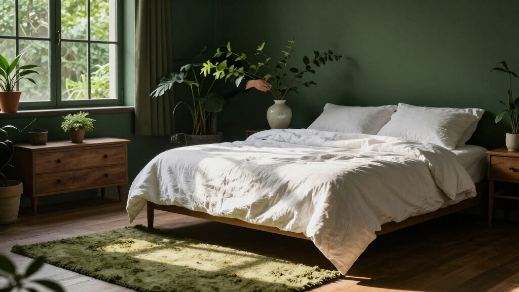 A Bright White Bedroom Is Now A Green Cocoon “Inspired By The Forest”