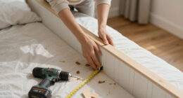 A Structural Beam Was An Eyesore In This Bedroom — She Added Paneling To Disguise It