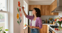 Her Sister Painted Flowers On Her Hallway Walls — Now It’s A Colorful Escape