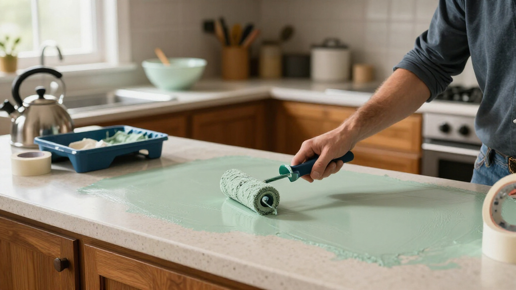 90S Countertops Look Completely Different After A Kitchen Got A Paint Redo